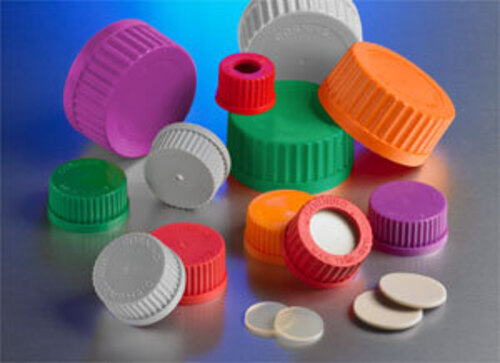 Corning* GL45 Red High Temperature (180 degree C) PBT Screw Cap with PTFE faced silicone liner