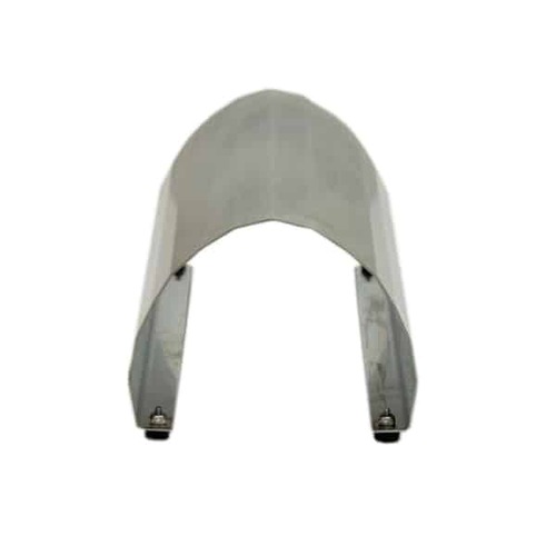 Headrest, Stainless Steel, more natural cranial positioning during autopsy and mortuary procedures, broad convex curve fits within the arch of the neck, allowing the cadaver head to tilt up and rest upon work surface. Dimensions:  13.75in LongMaterial:  ?SS4 non-slip foot pads for stability
