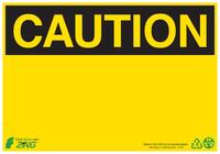 ZING Green Safety Eco Safety Sign, CAUTION, Blank