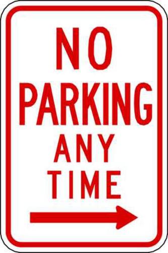 ZING Green Safety Eco Parking Sign No Parking Anytime Right Arrow