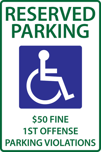 Sign Reserved Parking $50 Egp 18X12in