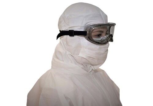 Mask, Tie On, Sterile, Fog Free, Arch Away design, high filtration, ties made of Dupont Tyvek fabrics, low particle shedding, manufactured in controlled environment, suitable for cleanroom use, Gamma irradiated validated sterile to SAL 10-6, White, 9”