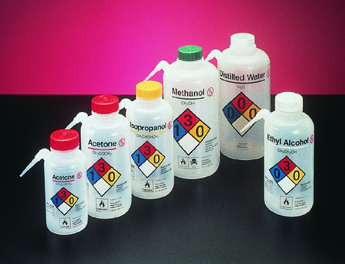 Nalgene Unitary Vented Safety Wash Bottles, Low-Density Polyethylene, Thermo Scientific