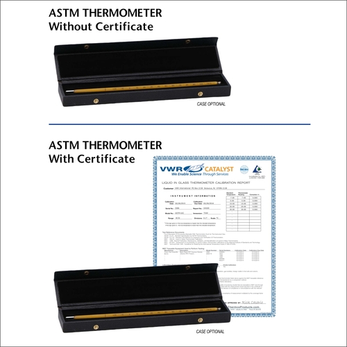 ASTM thermometer 2C -5 to 300C, 0, 75, 150, 225, 300C NIST, ISO 17025/ILAC Certified