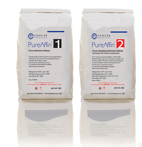 Paraffin wax blended with synthetic polymers, Solidification point: 56-58°C, PureAffin® 1™ for infiltration, without DMSO