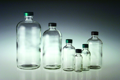 Boston Round Bottles, Vacuum and Ionized, Clear, Narrow Mouth