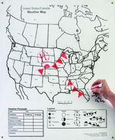Dry Erase North American Weather Chart and Maps