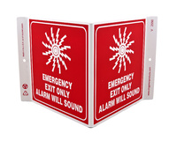 ZING Green Safety Eco Safety Projecting Sign, Emergency Exit Only