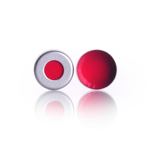 VWR Seal with Red PTFE/White Silicone/Red PTFE Septa, Aluminium, Silver cap, Size: 11 mm