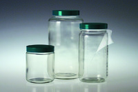 Safety-Coated Medium Round Bottles, Clear, Wide Mouth, Qorpak®