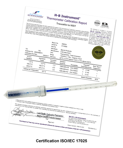 VWR® Calibrated Dry Block/Incubator Liquid-In-Glass Thermometers