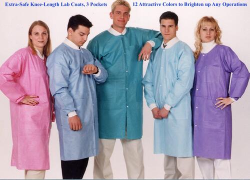 Extra-Safe Lab Coats with Three Pockets, Apex Aseptic Products