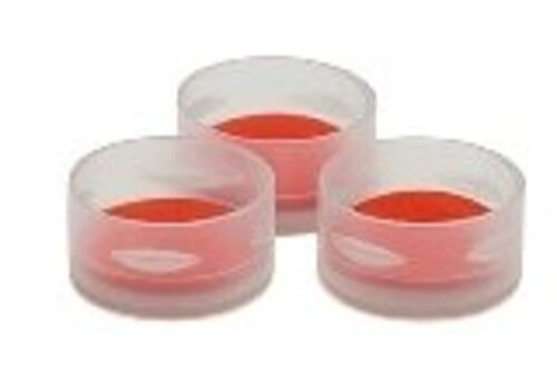 Cap, snap, clear PTFE/red silicone septa. Cap size: 11 mm