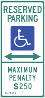 ZING Green Safety Eco Parking Sign Handicapped Reserved Parking with Arrow N. Carolina