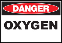 ZING Green Safety Eco Safety Sign DANGER, Oxygen