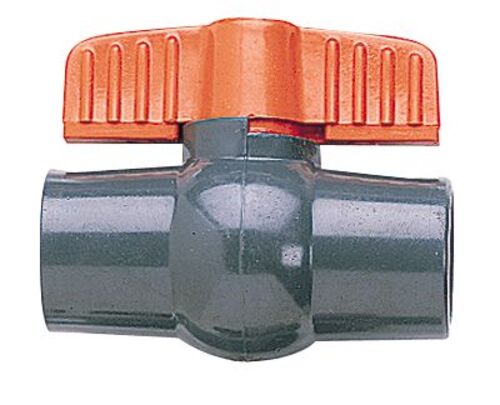 Low-Cost PVC Two-Way Ball Valve, 1" NPT(F) connectors