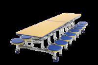 Mobile Stool Tables, Rectangle, AmTab
