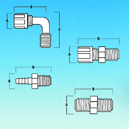 12770 TUBE FITTINGS, CONNECTORS, PTFE
