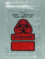 Zip Style Reclosable Transport Bags, Two-Pouch with BioHazard Symbol, Therapak®