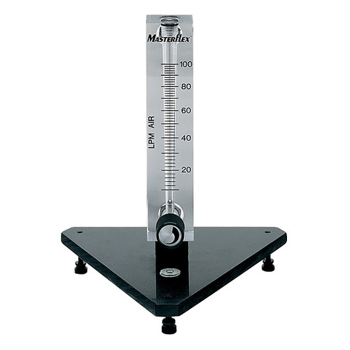 Masterflex® Variable-Area Flowmeter with Valve, Acrylic Housing, Brass Fitting, 100-mm; 100 LPM Air