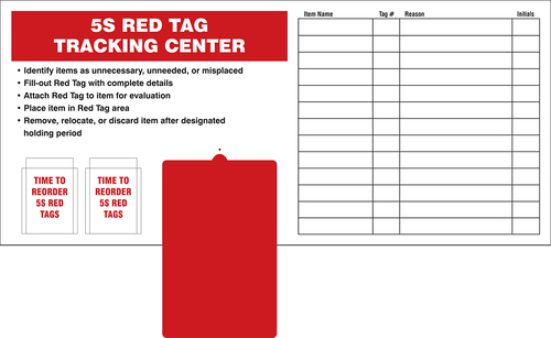 Tracking Center Red Tag 16X36Inch 9 Lbs