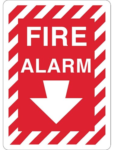 ZING Green Safety Eco Safety Sign, Fire Alarm w/Arrow
