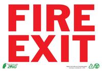 ZING Green Safety Eco Safety Sign, Fire Exit