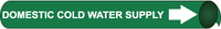 Precoiled Pipe Markers 'Domestic Cold Water Supply', White/Green, National Marker