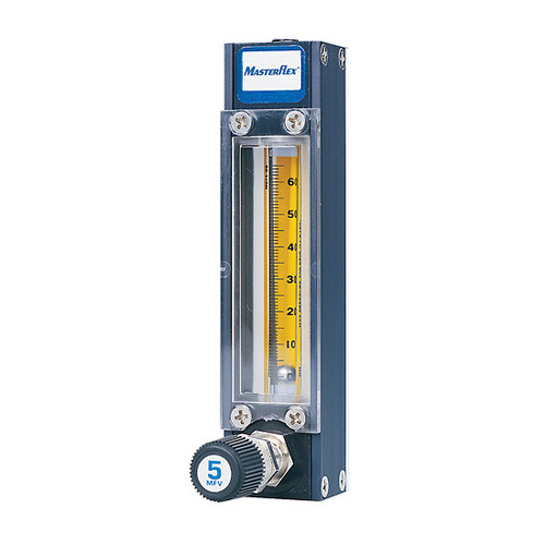 Masterflex® Variable Area Flowmeter with High-Res Valve, Correlated Reading, High-Flow, 316 Stainless Steel Housing and Fittings; 65-mm Scale; 42.094 LPM Air