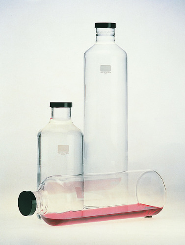 Glass Roller Culture Vessels, Large Neck, with Phenolic Caps, Wheaton®, DWK Life Sciences