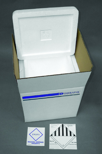 Insulated Shippers with DOT/IATA Labeling for Transporting Biological Substance Category B Specimens, Therapak®