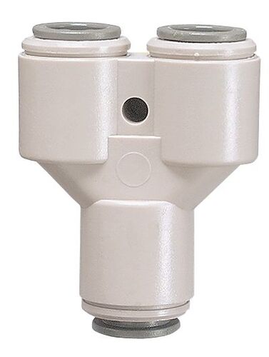 John Guest 2-Way Dividers, 3/8" OD Inlet×5/16" OD Outlets, 10/Pk