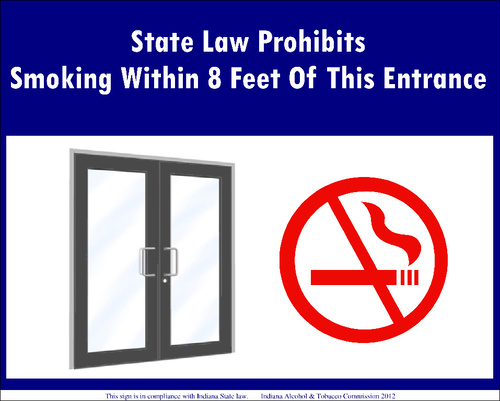 ZING Green Safety No Smoking Sign, Indiana