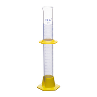 Cylinder, To Deliver, Single Metric Scale, With Bumper Guard, Plastic Hexagonal Base, Made from borosilicate 3.3 Glass in heavy duty construction, reinforced top bead and with pour spout, Graduated Interval: 2 to 100ml, Sub Division: 1.0ml, Height: 248mm, Volume: 100ml