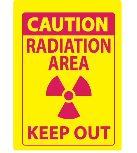 ZING Green Safety Eco Safety Sign CAUTION Radiation Area Keep Out