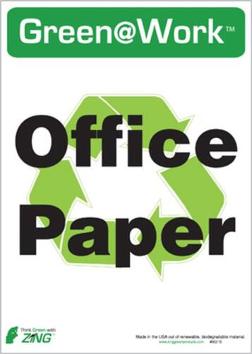 ZING Green Safety Green at Work Sign, Office Paper, Recycle Symbol