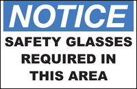 ZING Green Safety Eco Safety Sign NOTICE, Safety Glasses Required in this Area