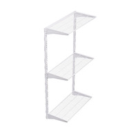 Wall Mount Shelving Unit with 3 Steel Wire Shelves and Mounting Hardware