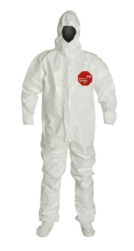 DuPont™ Tychem® 4000 Coveralls with Respirator Fit Hood and Attached Socks