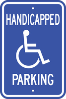 ZING Green Safety Eco Parking Sign Handicapped Parking with Symbol