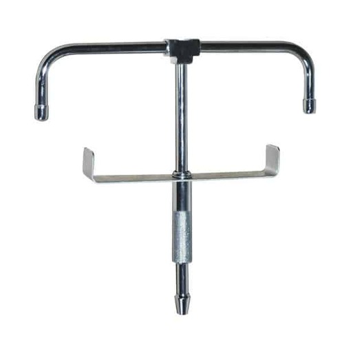 Autopsy Table Head Rinse, chrome plated rinse device provides a flow of water over the table surface during use.Simply lay the unit on table and hand connect the end to rubber tubing which is then connected to your water supply. Fully adjustable