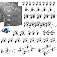 Two Pegboards, Stainless Steel 18-Gauge Steel Square Hole, LocHook® Assortment