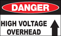 ZING Green Safety Eco Safety Sign DANGER, High Voltage Overhead