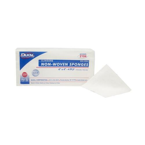 Clinisorb Non-Woven Sponge, Sterile, 4-ply, Rayon/poly blend construction, Highly absorbent, ideal for general wound care and applying ointments, Virtually non-linting, Not made with natural rubber latex, Dimension: 4X4 IN