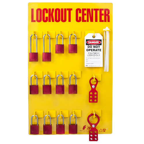 ZING Green Safety RecycLockout Lockout Tagout Station, 12 Padlock, ZING Enterprises