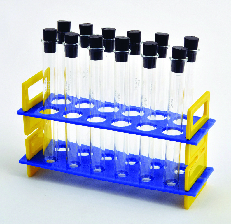 Test Tube Rack with Glass Tubes, United Scientific Supplies | Tube Racks