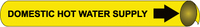 Precoiled Pipe Markers- 'Domestic Hot Water Supply' B/Y, National Marker