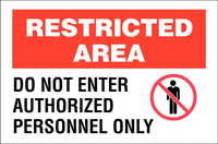 ZING Green Safety Eco Security Sign, Restricted Area
