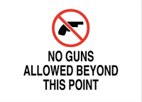 ZING Green Safety Concealed Carry Sign, No Guns Allowed