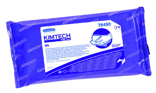 KIMTECH PURE* CL4 Sterile Pre-Sat Wipers, White, 9x11in
